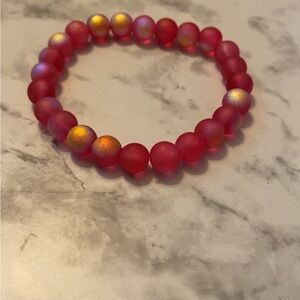 Vibrant Hot Pink Beaded Bracelet